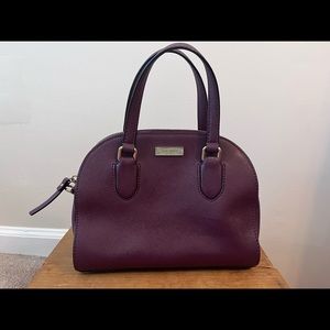Maroon Kate Spade Handled Bag w/ Detachable Cross Body Strap
